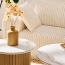 Set aus Couchtisch und Beistelltisch "Homelya" D. 45/70 cm, Beige Mehrfarbig