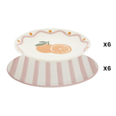 Tafelservice "Charlie" und "Fruity" Porzellan, 12 Teile, Rosa Rosa