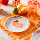 Tafelservice "Charlie" und "Fruity" Porzellan, 12 Teile, Rosa Rosa