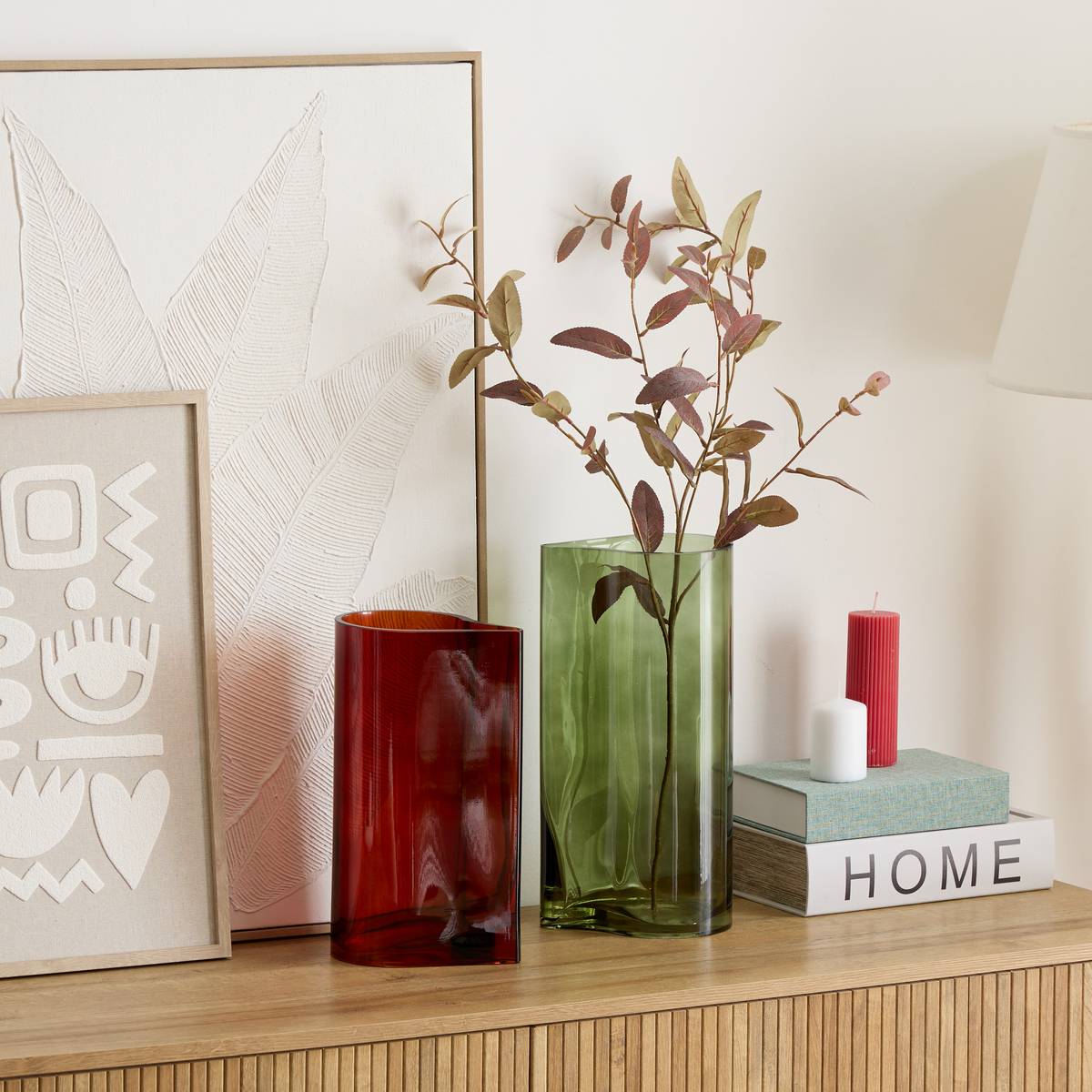 Vase "Fiva" Glas, Gr&uuml;n, H.35 cm Gr&uuml;n