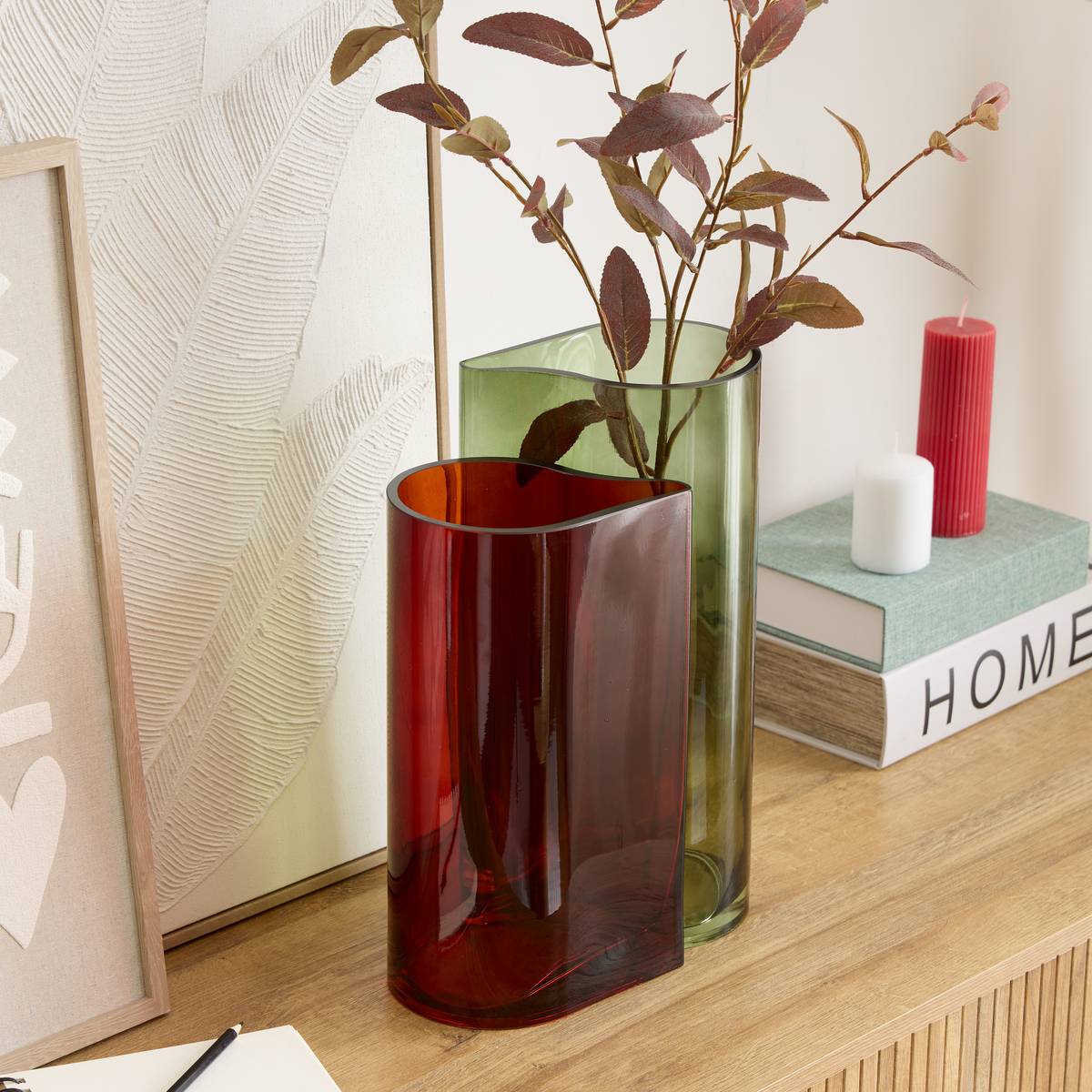 Vase "Fiva" Glas, Gr&uuml;n, H.35 cm Gr&uuml;n