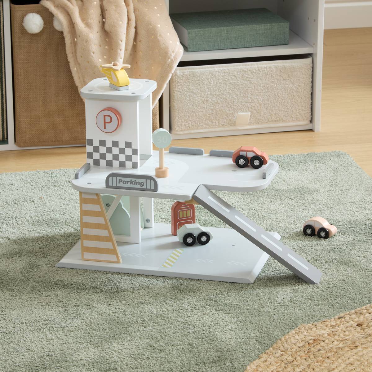 Kinder-Garage "Soan" 40x22 cm Mehrfarbig
