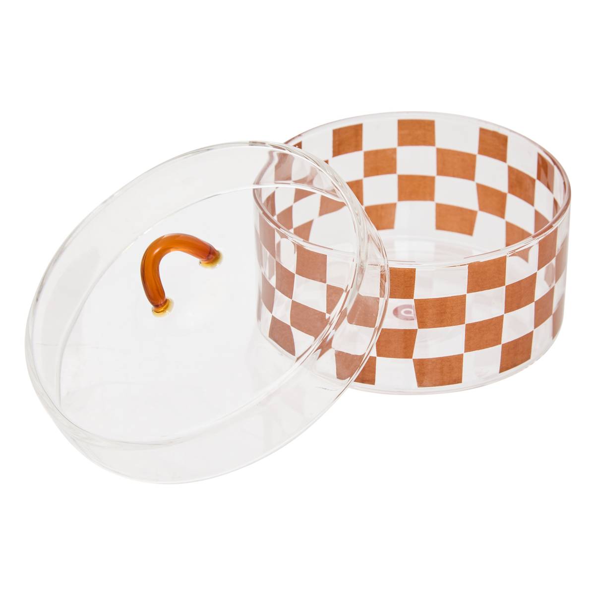 Set mit 3 runden Deko-Boxen "Homy" Glas, Transparent, Ø 10 cm Durchsichtig