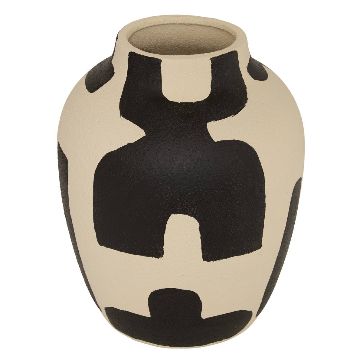 Vase "Nyero" Dolomit, Schwarz & Weiß, H.31,5 cm Noir & Blanc