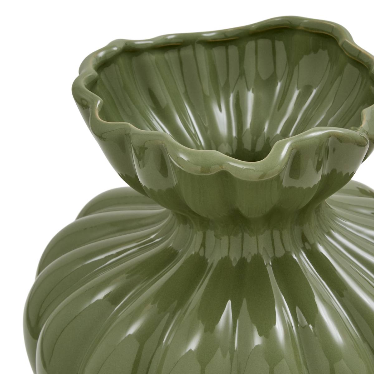 Vase "Mona" Steinzeug , H.23,5 cm Bordeaux