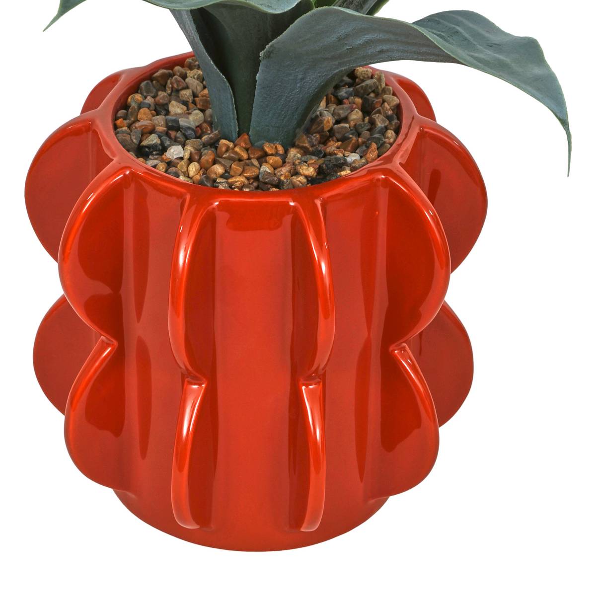 Künstliche Topfpflanze "Homy" H.28 cm Orange