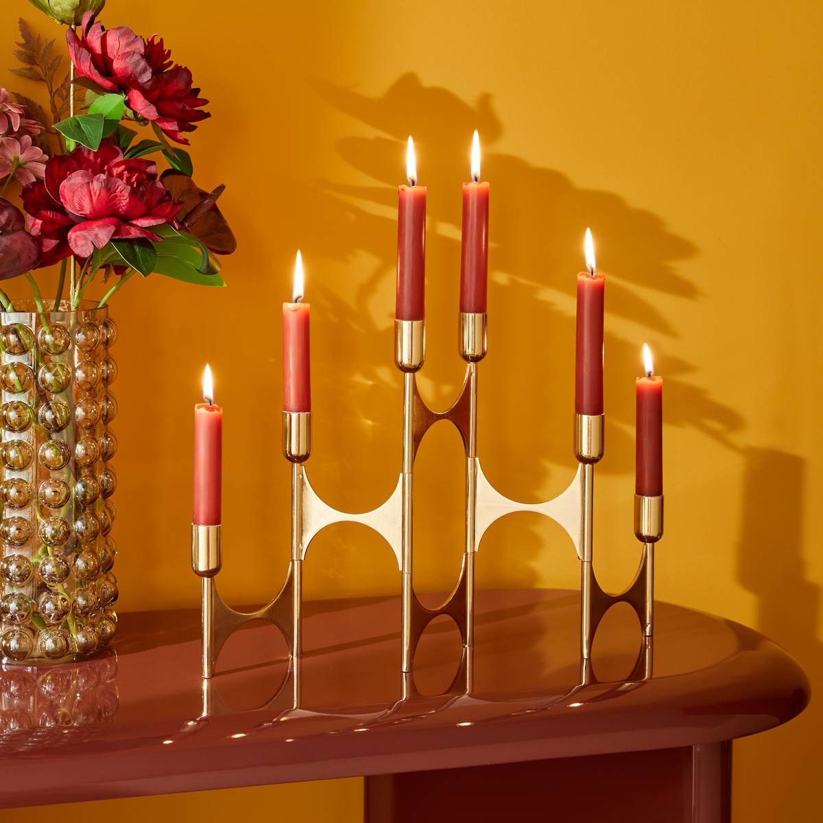Kerzenständer "Night Crush" Stahl, Goldfarben, H.48 cm Gold