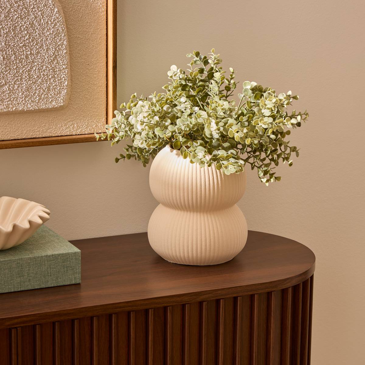 Vase "Lucia" Dolomit, Sand, H.16 cm Sand