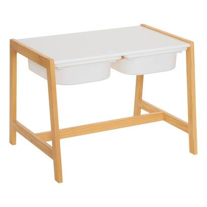 Kinderschreibtisch mit 2 schubladen "bako" kiefer, wei&szlig;, 63,5x50 cm