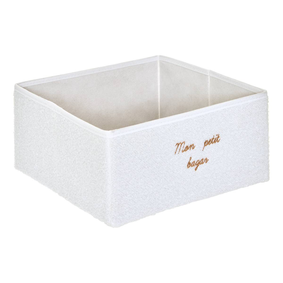 Faltbare quadratische Aufbewahrungsbox "Yuki" Jute, Weiß, 29x29 cm Weiß