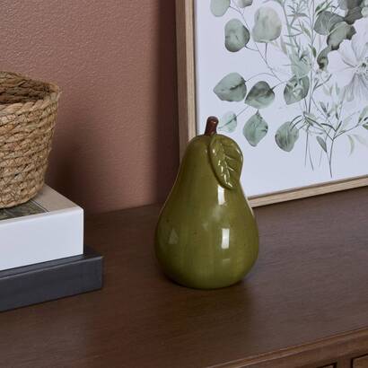 Poire d&eacute;corative "nirina" gr&uuml;n, h.14,8 cm