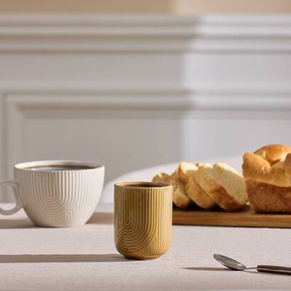 Tasse "lya" 200 ml, steingut, ocker