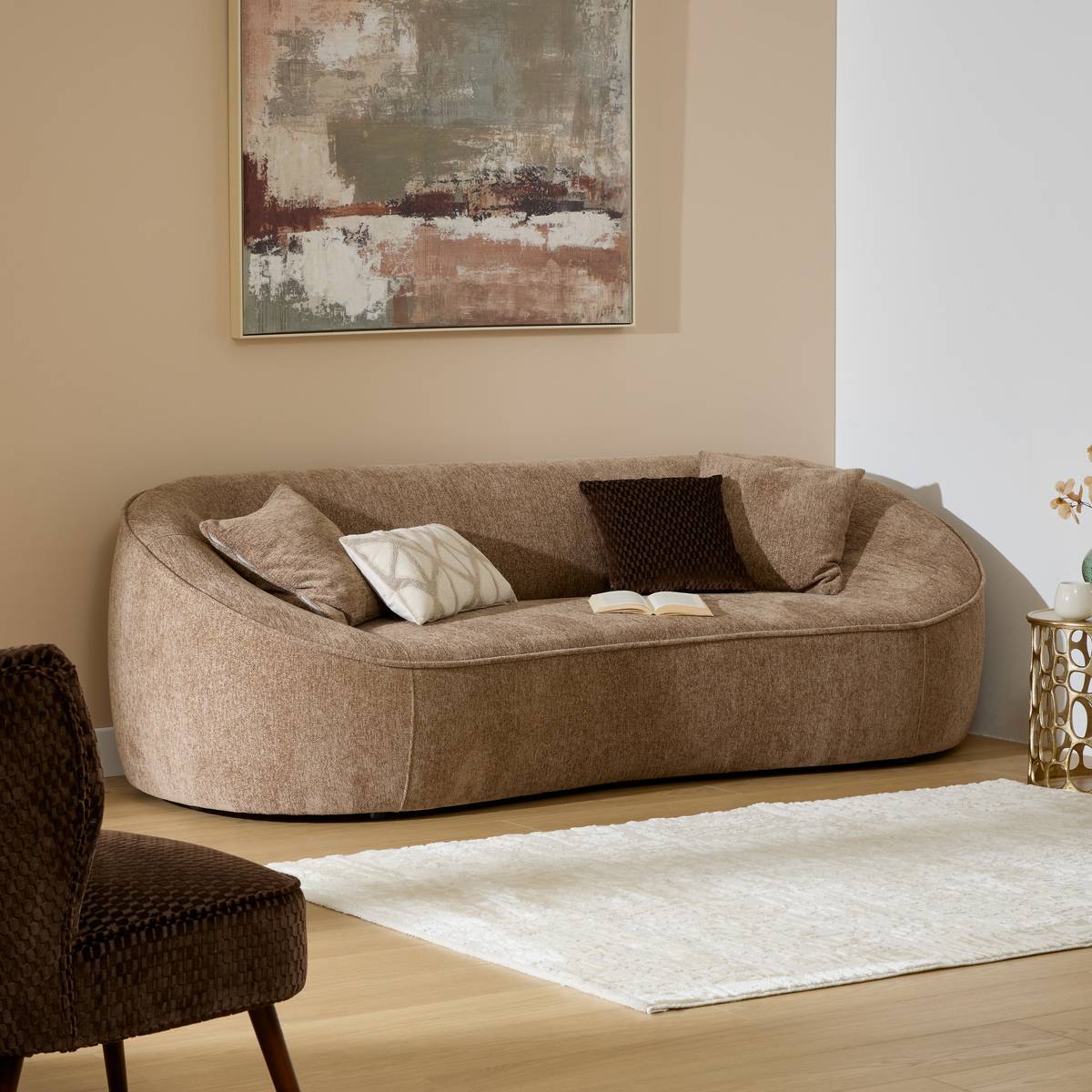 Sofa "Ostuni" 3-Sitzer, Kiefer, Moccha Moccha