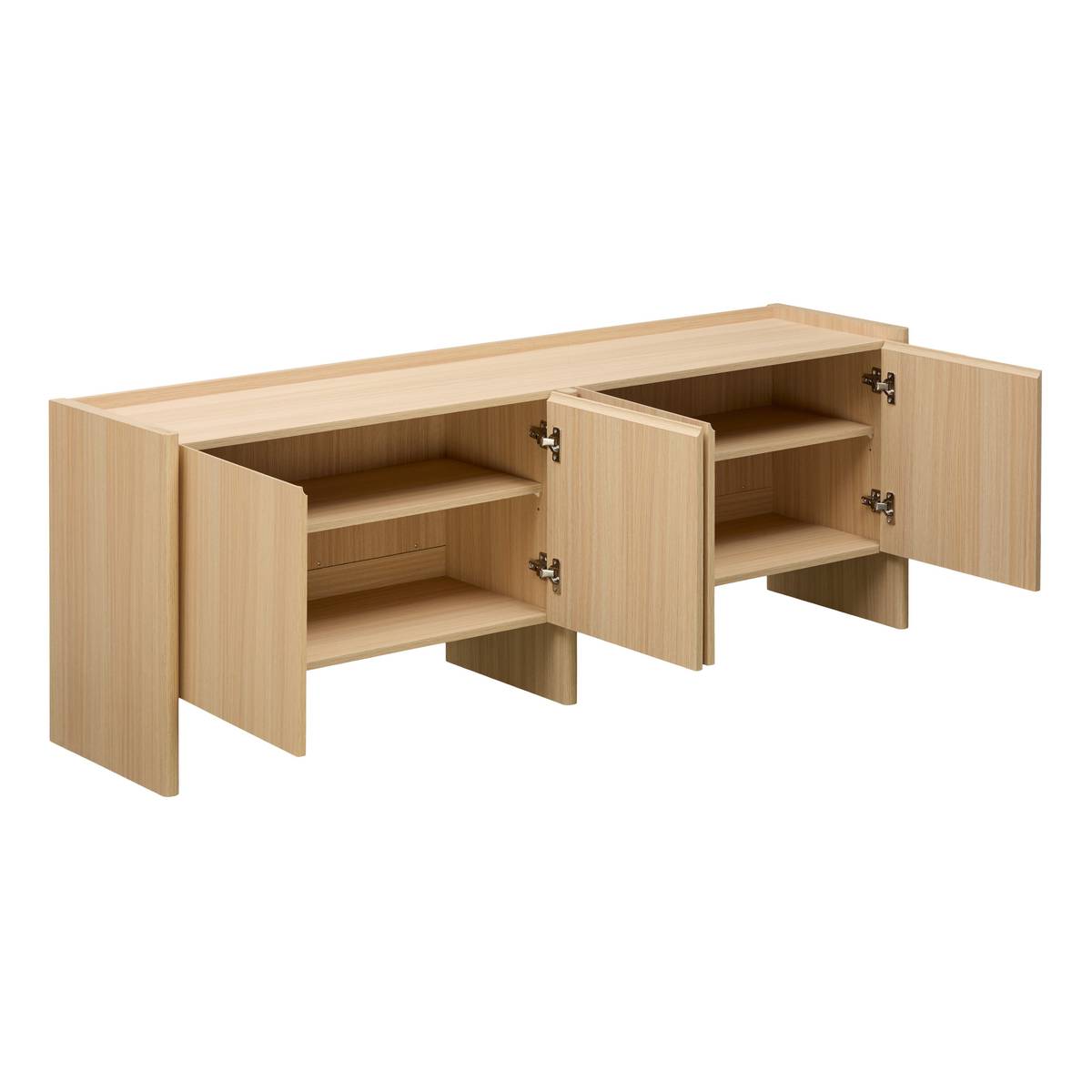 Rechteckiger TV-Schrank mit 4 T&uuml;ren und 2 Ebenen "John" Beige, 171x39,5 cm Beige