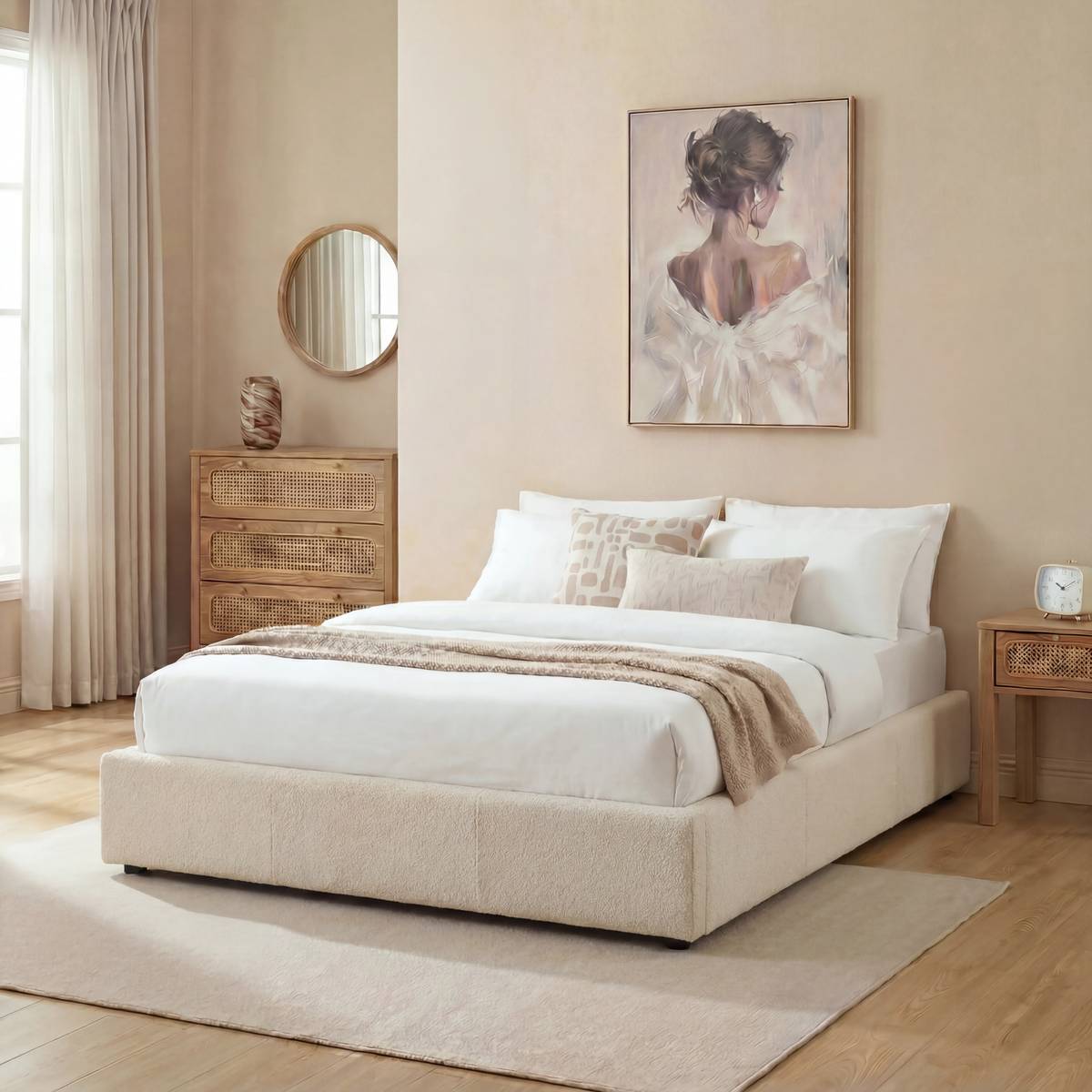 Bett mit Stauraum "Luna" Stahl, Wei&szlig;, 160x200 cm Wei&szlig;