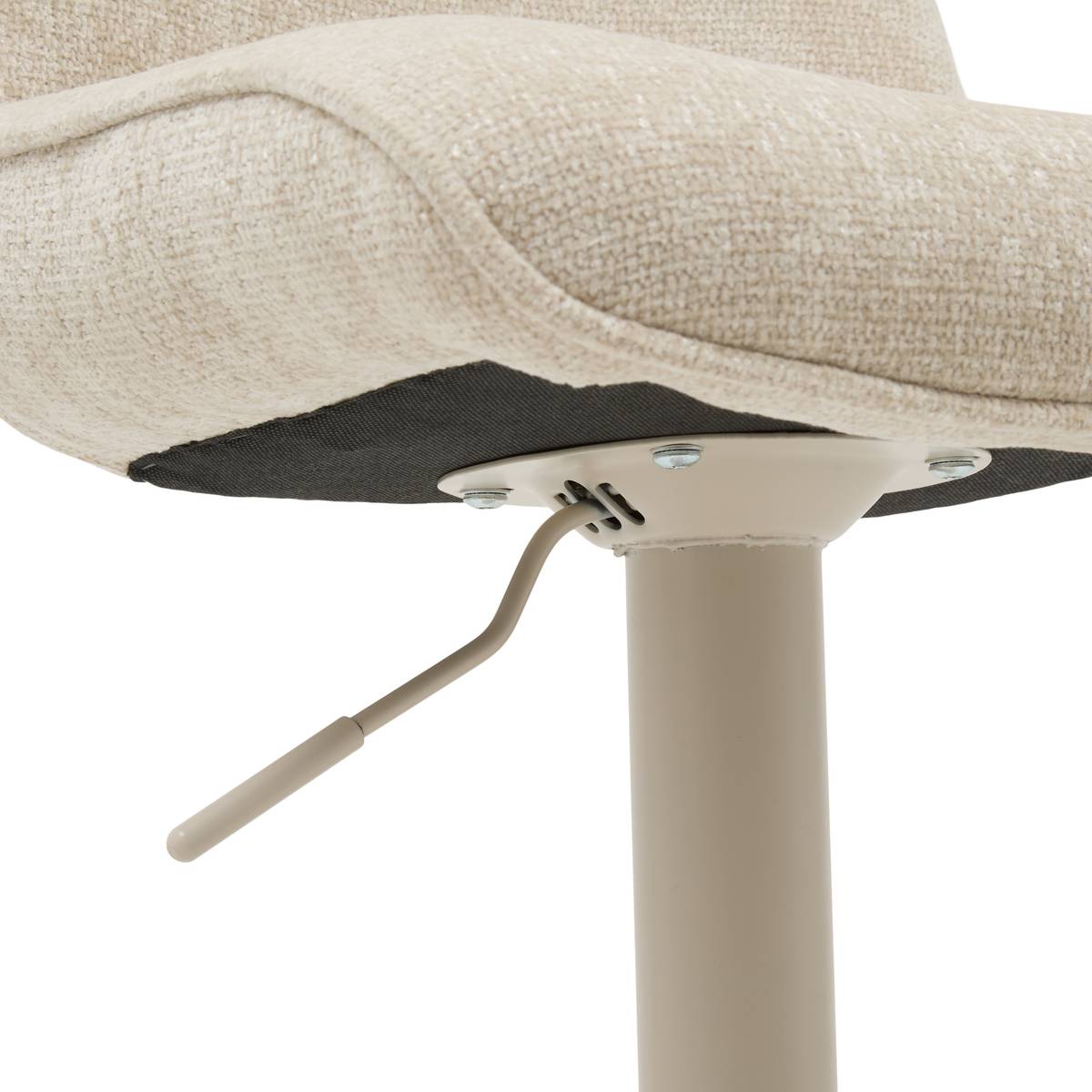 Set mit 2 drehbaren Barhockern "Cirea" Stahl, Beige, H.105 cm Beige