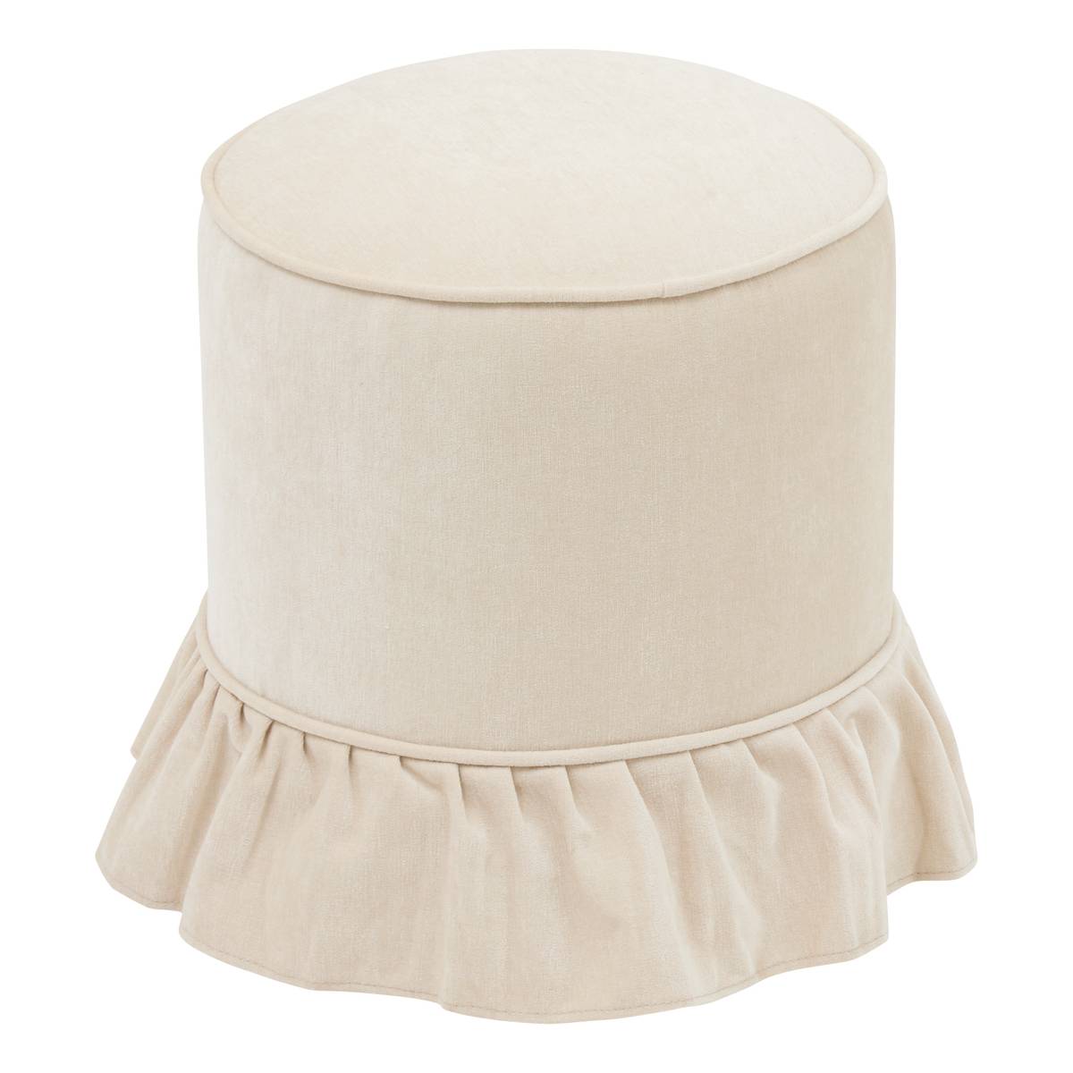 Sitzpouf "Fiora" Elfenbein, Ø 36 cm Ivoire