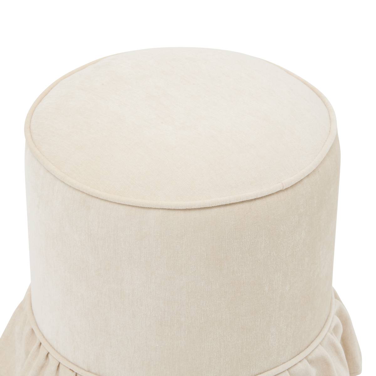 Sitzpouf "Fiora" Elfenbein, Ø 36 cm Ivoire