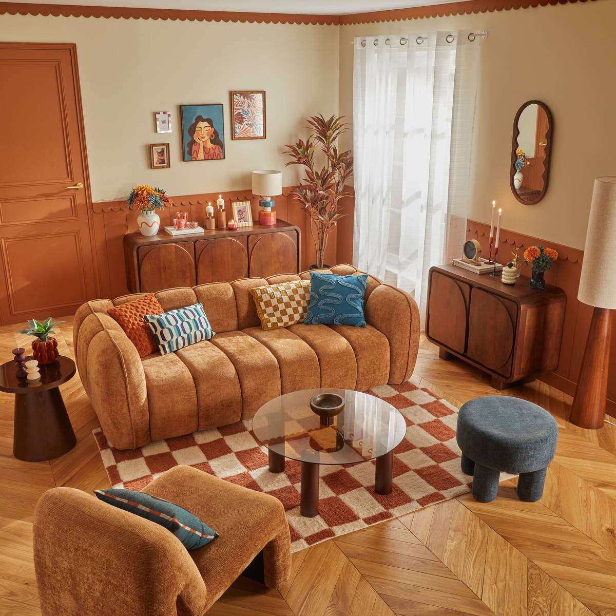 Sofa "Calyra" Ambre, 3-Sitzer Bernstein