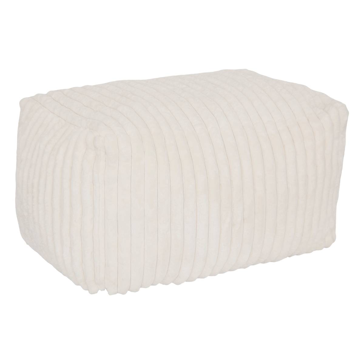 XL Sitzpouf "Muzi" Creme, 78x61 cm Wei&szlig;