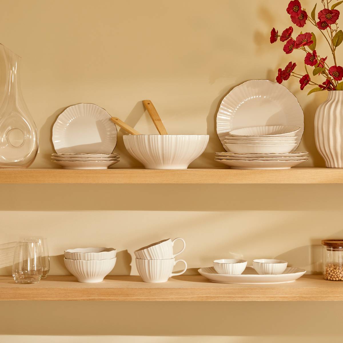 6er-Set Dessertteller "Daphne" Porzellan, D.20 cm Weiß