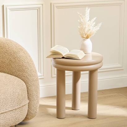 Beistelltisch "plump" kiefer, beige, &Oslash;40 cm
