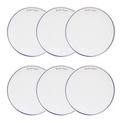 Set mit 6 flachen tellern "fra" porzellan, d.27 cm