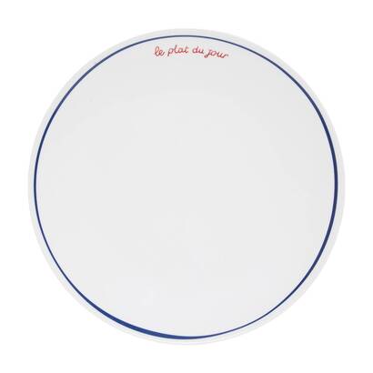 Set mit 6 flachen tellern "fra" porzellan, d.27 cm