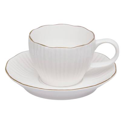 Tasse mit untertasse "daphne" 130 ml, porzellan, wei&szlig;
