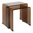 Beistelltisch  "Lenia" Geh&auml;rtetes Glas, Bernstein, 46x30 cm Bernstein