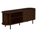 Ovales TV-M&ouml;bel mit 2 T&uuml;ren und 2 Ebenen &bdquo;Alcove&ldquo; Braun, 140x40 cm Braun