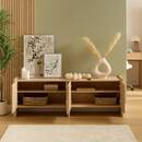 Rechteckiger TV-Schrank mit 4 T&uuml;ren und 2 Ebenen "John" Beige, 171x39,5 cm Beige