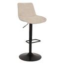Set mit 2 drehbaren Barhockern "Cirea" Stahl, Creme, H.105 cm Cremefarben