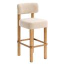 Barhocker "Noali" Gummibaumholz, Elfenbein, H.104,5 cm Ivoire