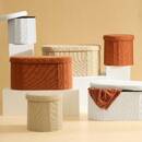 Doppel-Pouf "Fink" 76x38 cm Weiß