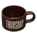 Becher mit Halterung "Break time" 190 ml, Steinzeug, Mehrfarbig Mehrfarbig