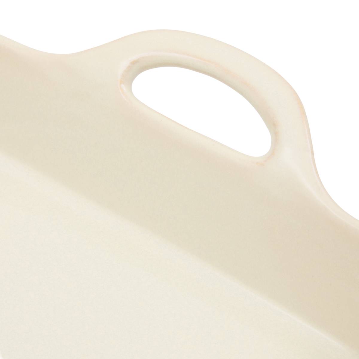 Rechteckige Auflaufform "Unbekanntes Land" Steingut, 31,7x25 cm, Beige Beige