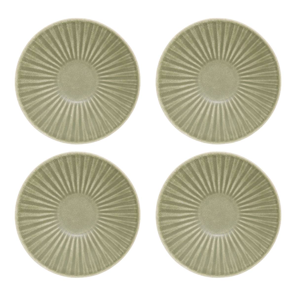 Set mit 4 tiefen Tellern "Nyero" Steingut, Ø 21 cm Grün