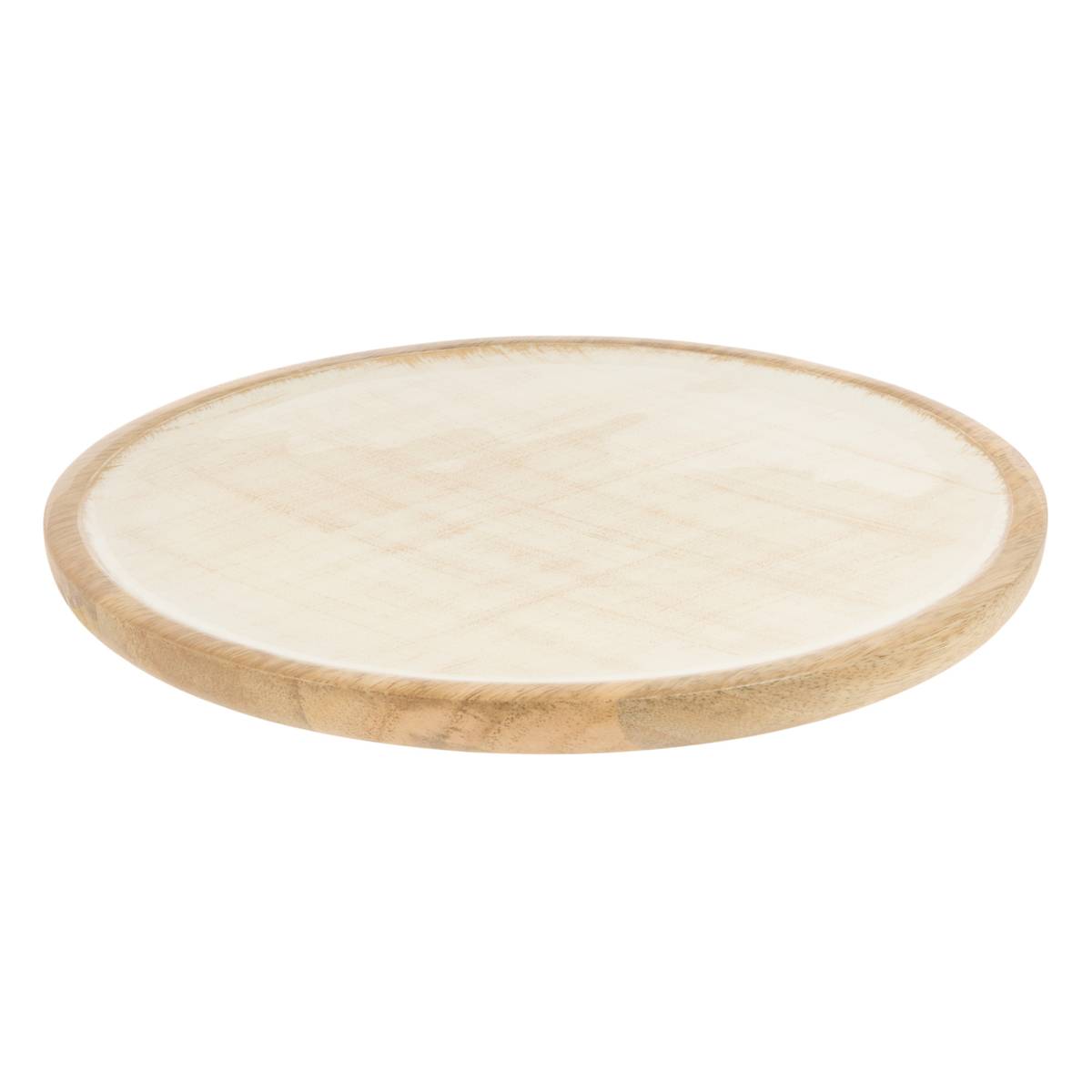Präsentationsteller "Ava" Mangobaum, D.23 cm Weiß