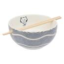 Schale "Nippon" Steingut , D.18 cm Blau