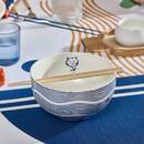 Schale "Nippon" Steingut , D.18 cm Blau