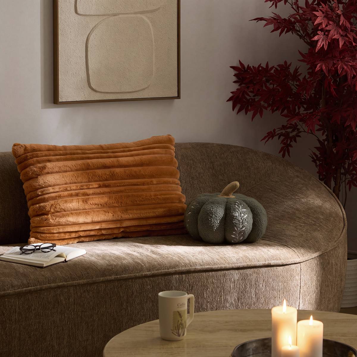 Kissen "Coti" Cognacbraun, 80x50 cm Cognacbraun