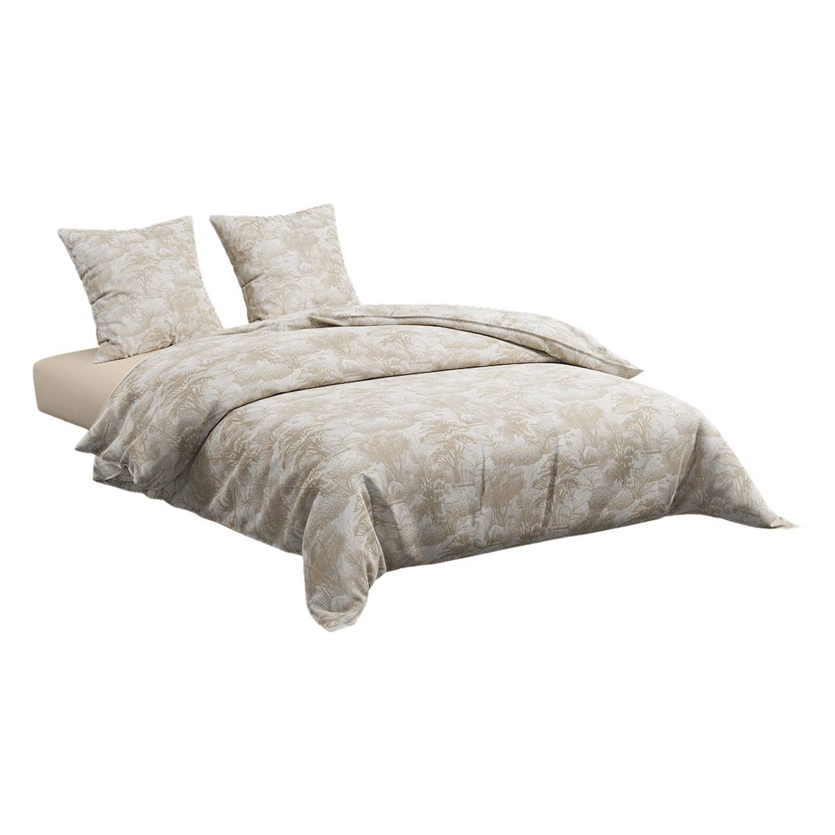 Bettw&auml;sche-Set "Jouy" Baumwolle, Leinenbeige, 240x220 cm Leinenbeige