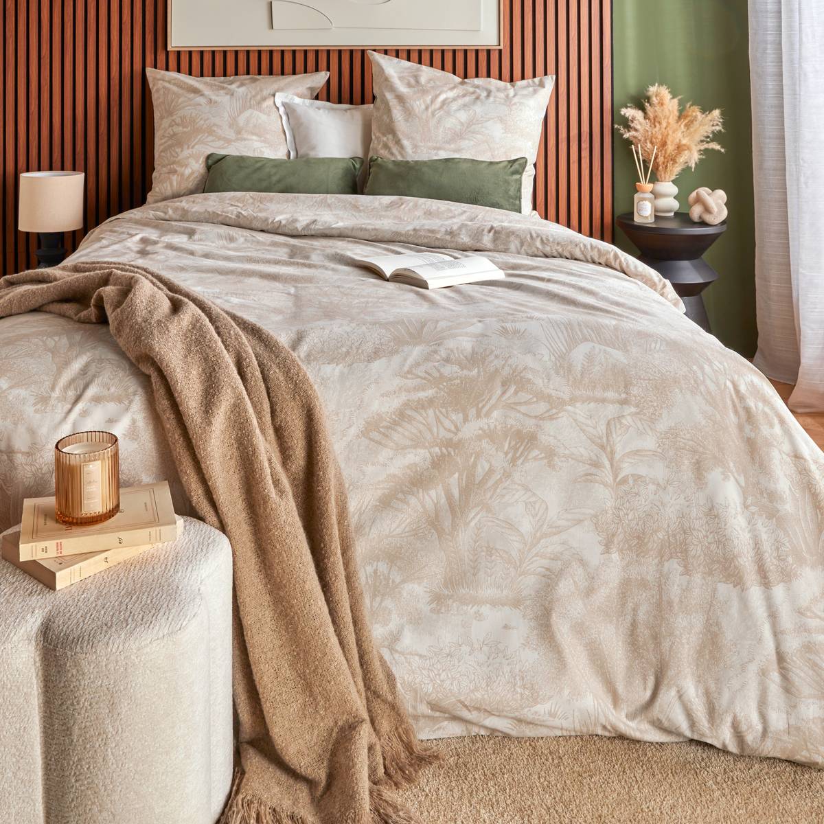 Bettw&auml;sche-Set "Jouy" Baumwolle, Leinenbeige, 240x220 cm Leinenbeige