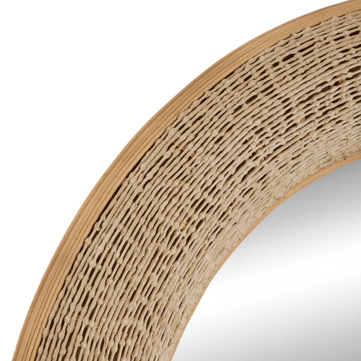 Spiegel "Nathan" Glas, Beige Schnur, D.90,5 cm String beige