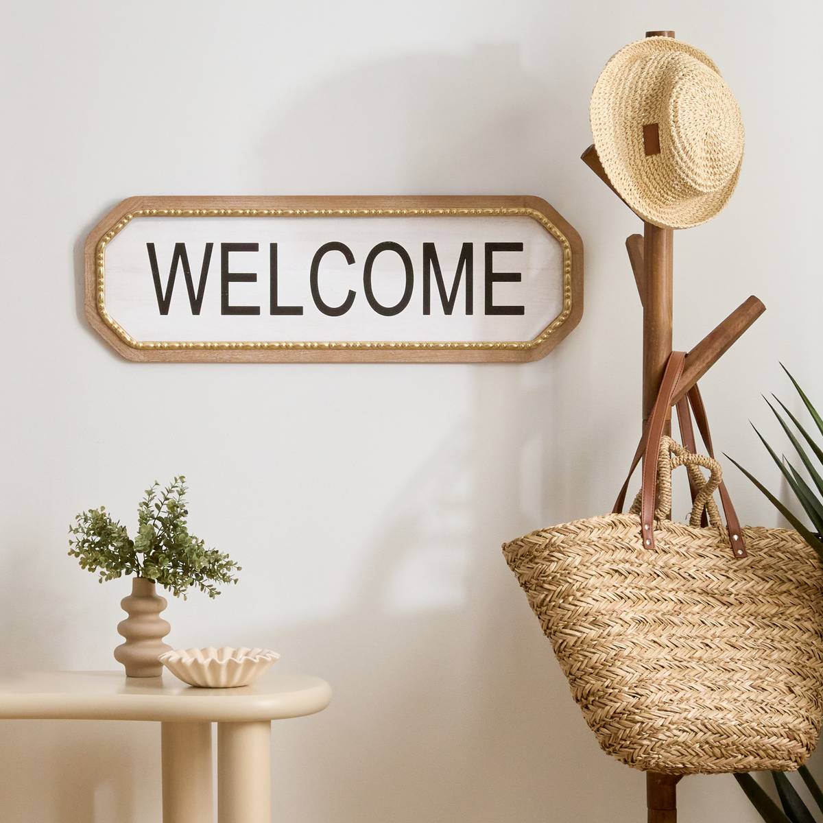 Wanddekoration "Welcome" Wei&szlig; Wei&szlig;