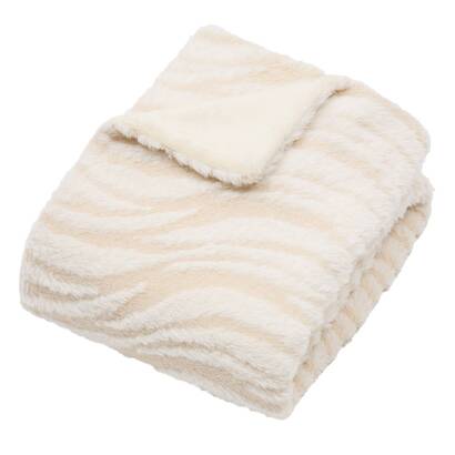 Plaid "boucly" beige leinen, 160x120 cm