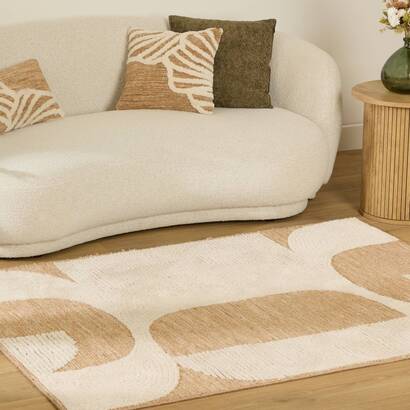 Teppich "loomia" beige leinen, 170x120 cm