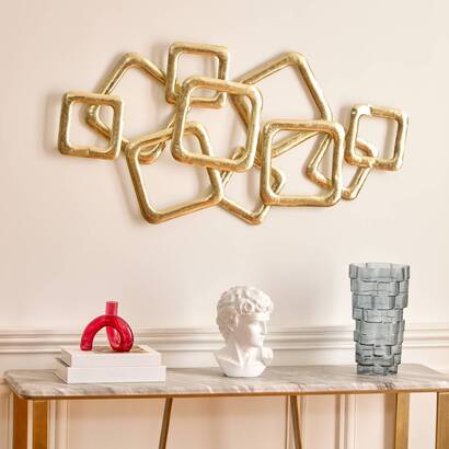 Wanddekoration "oriane " stahl, goldfarben