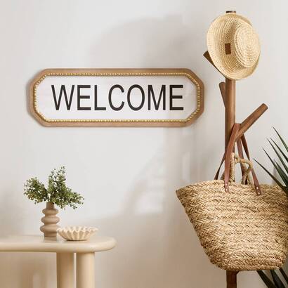 Wanddekoration "welcome" wei&szlig;